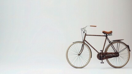 Vintage Retro Bicycle Isolated on Clean White Background for Design