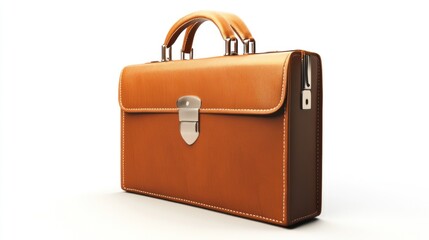 Elegant Brown Leather Briefcase: Professional and Classic