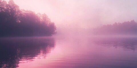 A dreamy gradient overlay with subtle pinks and purples, combined with a soft glowing haze effect that gives the image a romantic and peaceful aura.