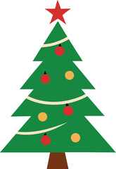 Fototapeta premium Christmas tree vector art illustration