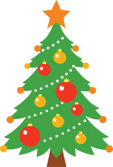 Christmas tree vector art illustration