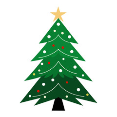 Fototapeta premium Christmas tree vector art illustration