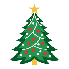 Fototapeta premium Christmas tree vector art illustration