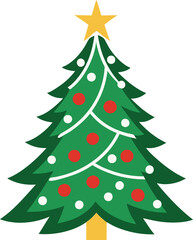 Fototapeta premium Christmas tree vector art illustration