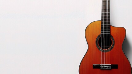 Obraz premium Acoustic Guitar Isolated on White Background for Creative Use