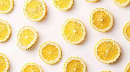 Fresh Lemon Slices Isolated on White Background for Bright Visuals