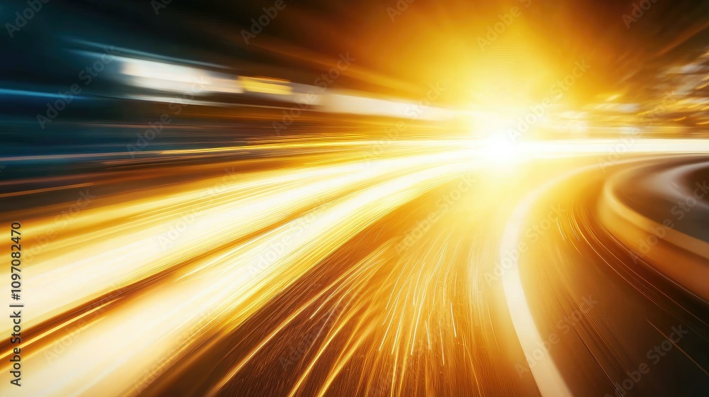 Poster dynamic light trails creating energy and motion effect