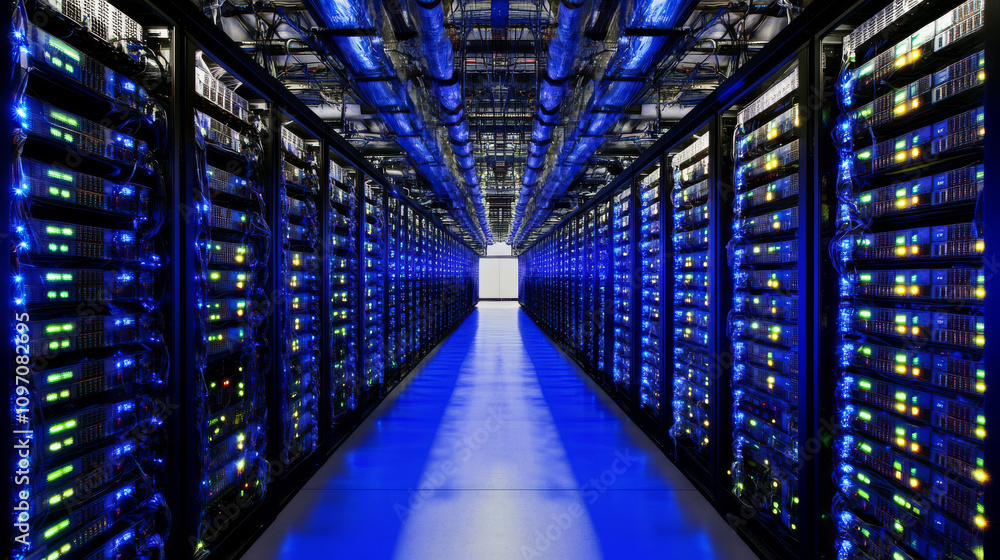 Poster data centers use cloud computing to analyze massive datasets. they store, protect, and process onlin