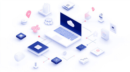 Image of services and products related to cloud computing, cybersecurity, AI and emerging technology