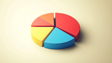 Fototapeta premium A simple pie chart graphic, perfect for showing data in business or finance. It's a modern, geometric design.