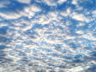 Blue sky and white clouds background for mindfulness and peace