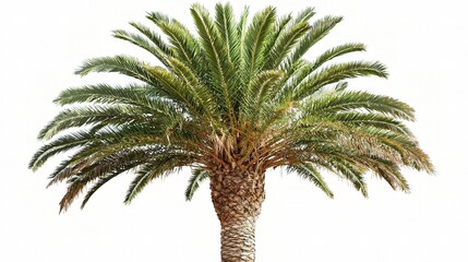 Isolated Tropical Palm Tree on White Background for Creative Use