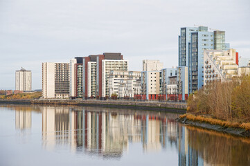 Obraz premium Modern high rise flats at Glasgow Harbour