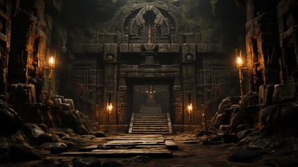 Sacred tomb inscribed with hieroglyphs, preserving the legacy of Egyptian royalty.