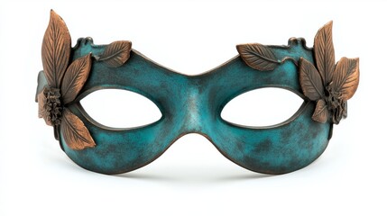 Elegant masquerade mask with art nouveau design isolated on white background for costume parties