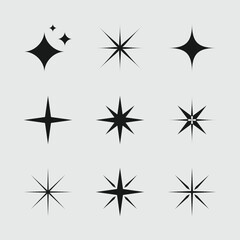 set of silhouette Christmas stars vector illustration