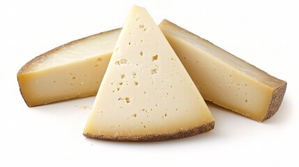 Cheese Slices Isolated on White Background for Culinary Use