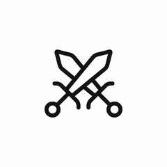 swords cross icon sign vector