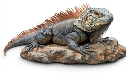 Obraz premium Lizard on rock with textured skin and vibrant colors