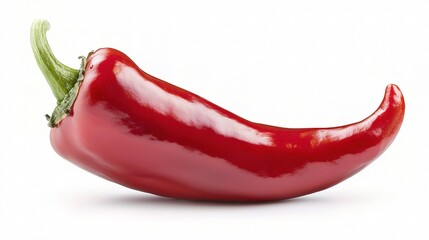 Fresh Red Chili Pepper Isolated on White Background for Cooking