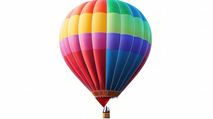 Fototapeta premium Vibrant Colorful Hot Air Balloon Against White Background