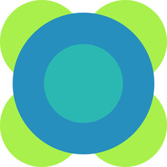 Abstract Geometric Circles in Blue and Green
