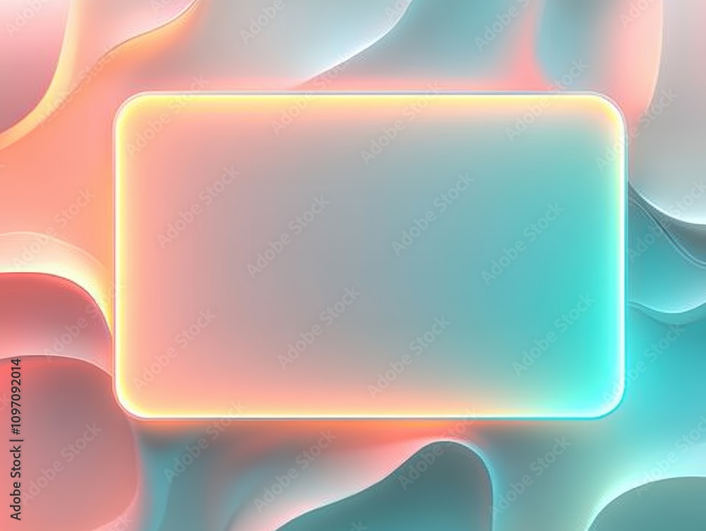 Poster abstract background with a glowing frame for text or graphic elements.