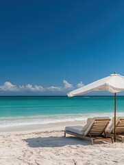 Obraz premium Relaxing day at the beach tropical paradise scenic view vacation vibes