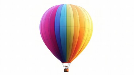 Fototapeta premium Vibrant Hot Air Balloon in Bright Colors Isolated on White Background