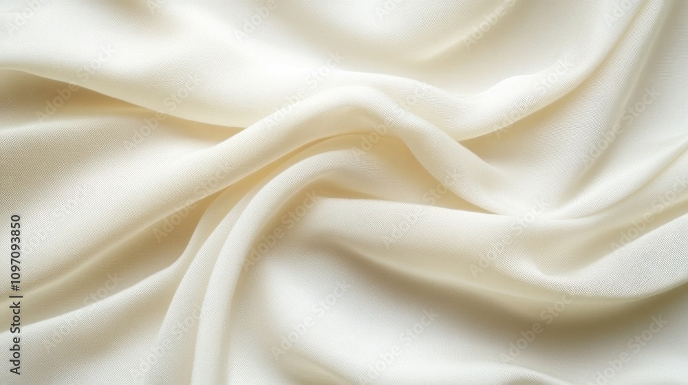 Poster a close-up of soft, flowing white fabric showcasing smooth texture and gentle drapes.