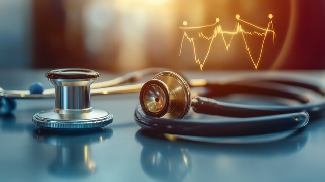 Medical insurance policy with a stethoscope and hospital backdrop, symbolizing comprehensive health coverage.