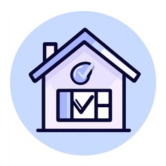 Home with a checkmark icon, representing secure and reliable property insurance.