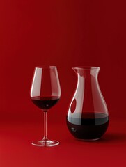 Elegant red wine presentation modern setting drink minimalist style