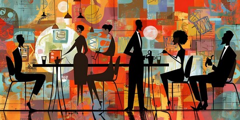 business having an informal meeting.
