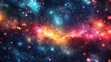 Obraz premium Cosmic debris field with bright lights