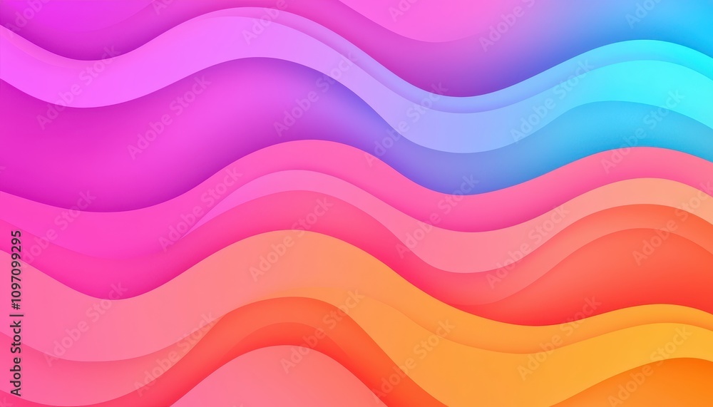 Poster dynamic colorful waves digital art creation abstract design vibrant environment creative perspective