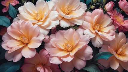 Obraz premium 4K Cinematic Flower Wallpaper, Computer Flower Background, Desktop Flower Wallpaper