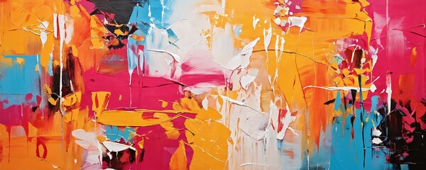 Abstract painting with vibrant colors and dynamic brush strokes reflecting energy and creativity