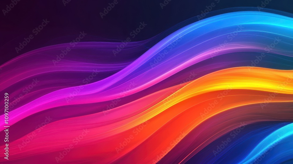 Aufkleber dynamic color waves abstract background digital art vibrant environment artistic composition visual 