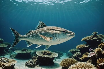 Spotted ratfish swimming in the Pacific