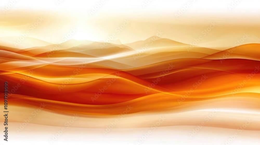 Poster flowing waves of warm hues blend seamlessly, creating an elegant backdrop perfect for branding effor