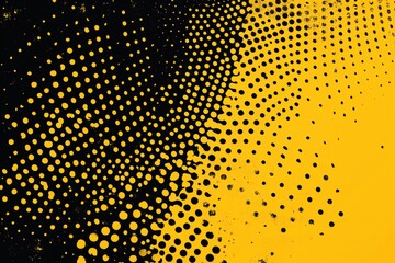 Abstract design featuring a gradient of black and yellow dots.
