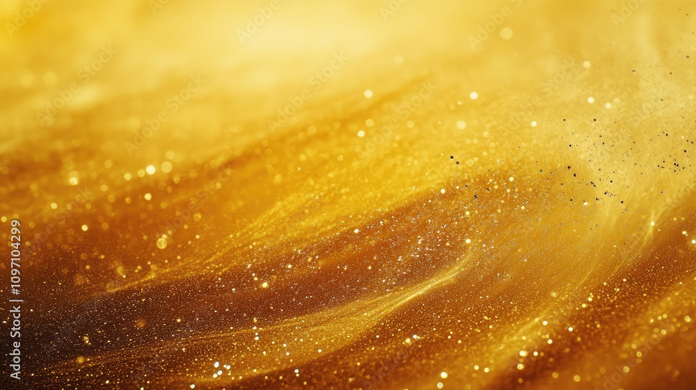 Poster this stunning golden backdrop features dynamic swirling patterns and shimmering particles, perfect f
