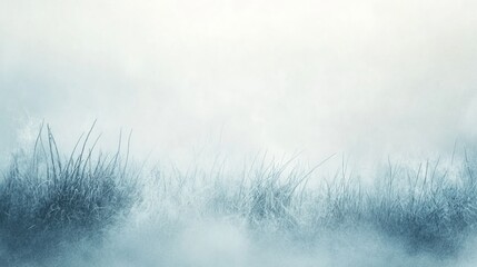Obraz premium Frozen blades of grass, shrouded in a hazy blur, paint a wintery canvas. The abstract landscape, devoid of distinct forms, invites contemplation, evoking the ethereal beauty of a hushed winter's day. 