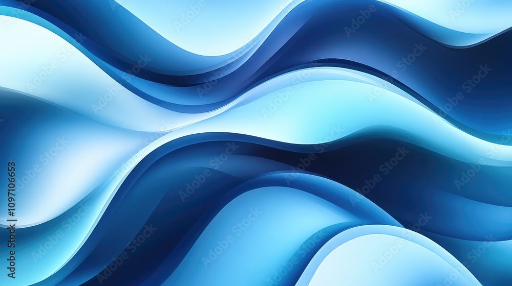 Poster dynamic blue waves flow seamlessly across the canvas, providing a stylish backdrop perfect for brand