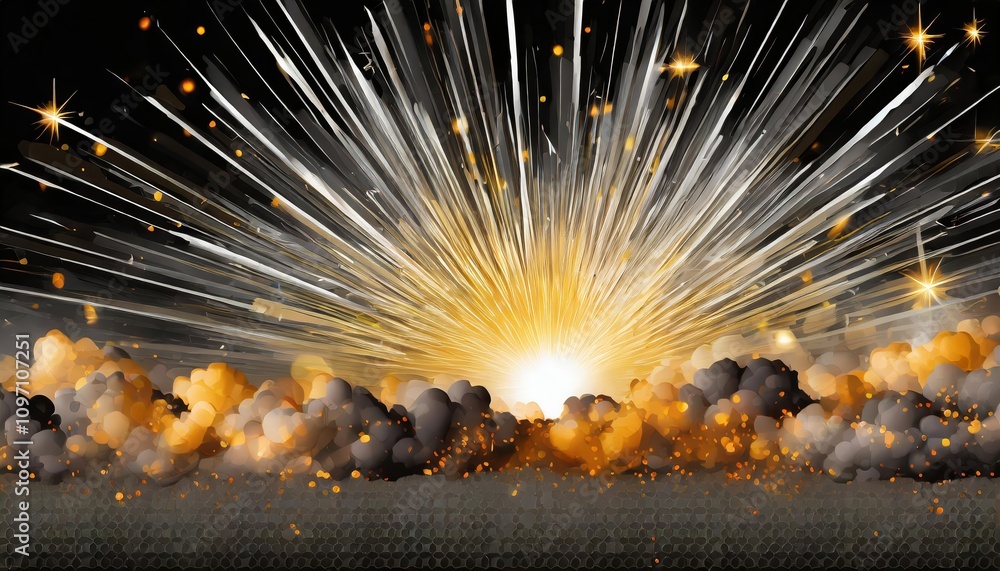 Poster dynamic explosion border effect on a transparent background, perfect for creative projects, digital 