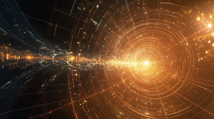 Obraz premium Theoretical model of a Type II civilization on the Kardashev Scale deploying AIoperated quantum computers to manage the energy output of entire star systems visualized with cosmic precision