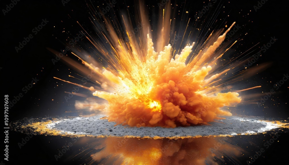 Poster high-resolution explosion with transparent background - isolated blast effect ideal for visual effec