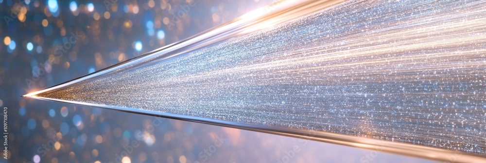 Poster a dynamic representation of light and energy, suggesting motion and cosmic phenomena.