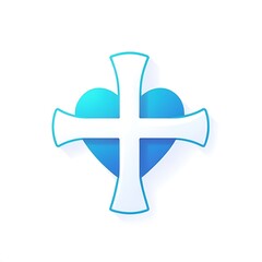 Obraz premium icon symbol logo medicine health care cross plus heart isolated on white background